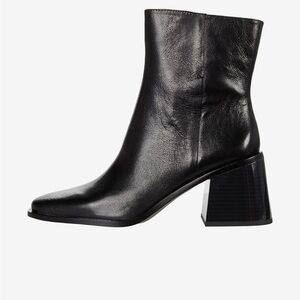 Sam Edelman black square toe chunky heeled boots